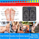 Foot Massger Sole Massage Pad Feet Muscle Stimulation 8 Modes 19 Level Relaxation USB Charging